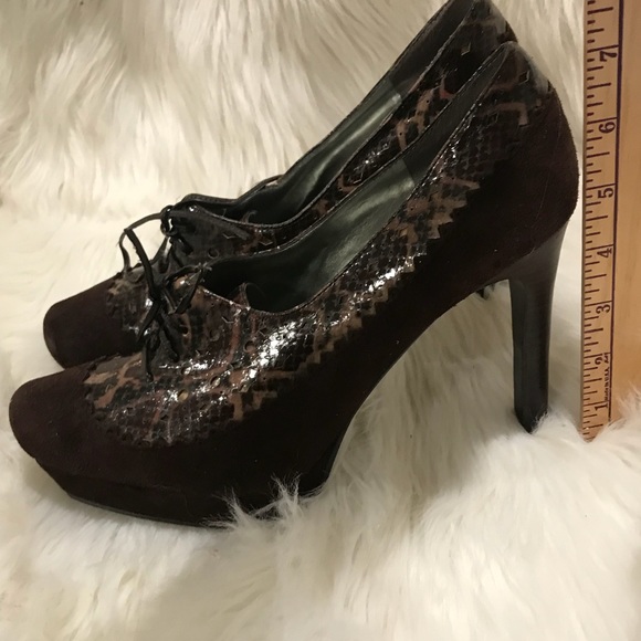 Carlos Brown Suede Lace Up Dress Shoe Size 9.5 - Picture 4 of 6